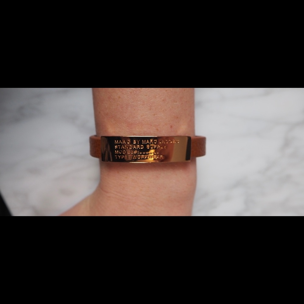 Marc by Marc Jacobs Brown/Gold Leather ID Bracelet